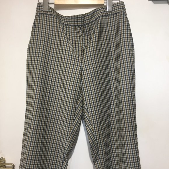 MASSIMO DUTTI PLAID CROPPED PANTS SIZE 8 - Picture 1 of 6